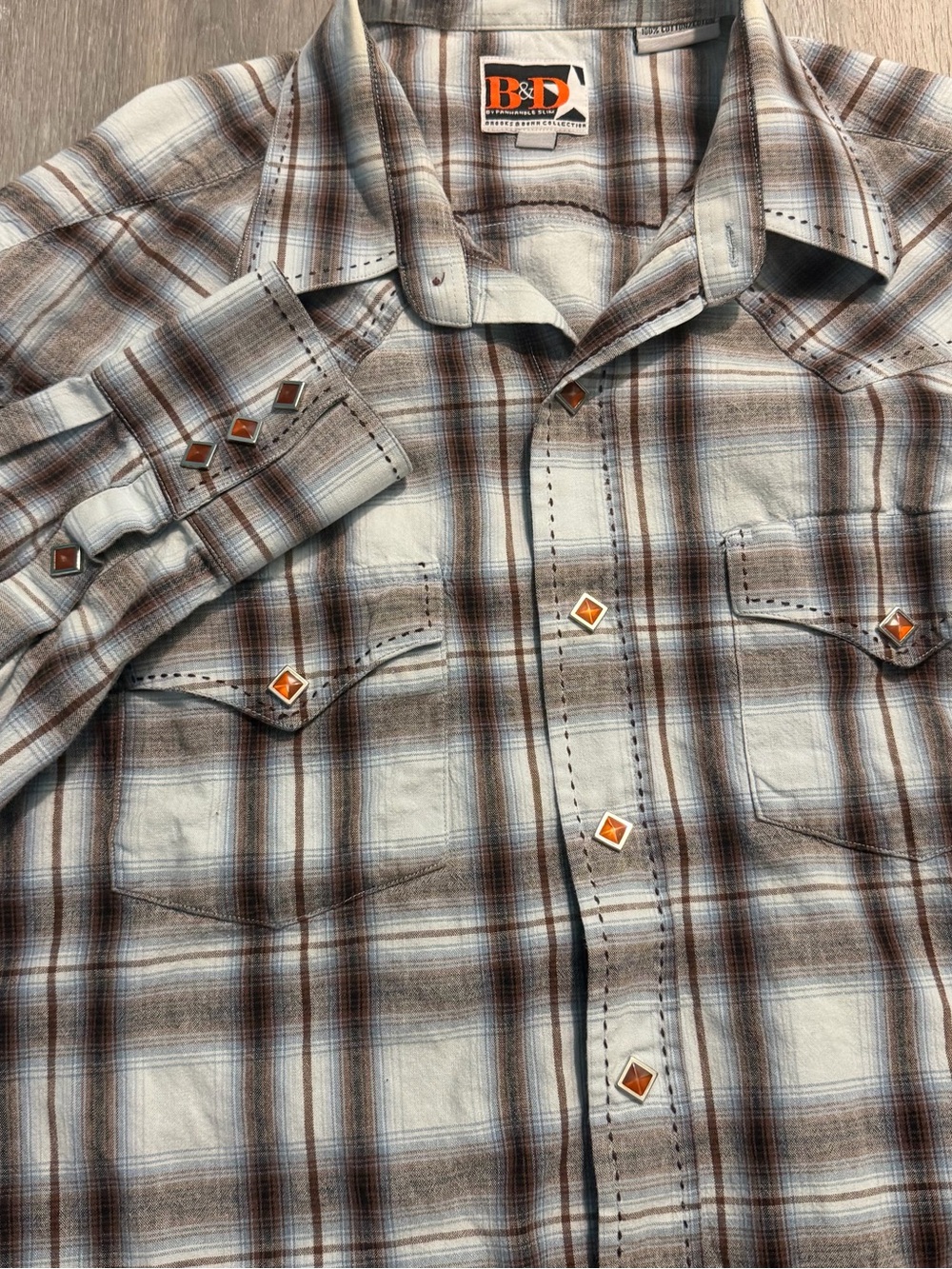 B&D by Panhandle Slim Brooks & Dunn Collection Western Long Sleeve Pearl snap L